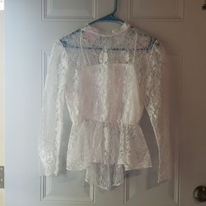 Vintage 80s lace top